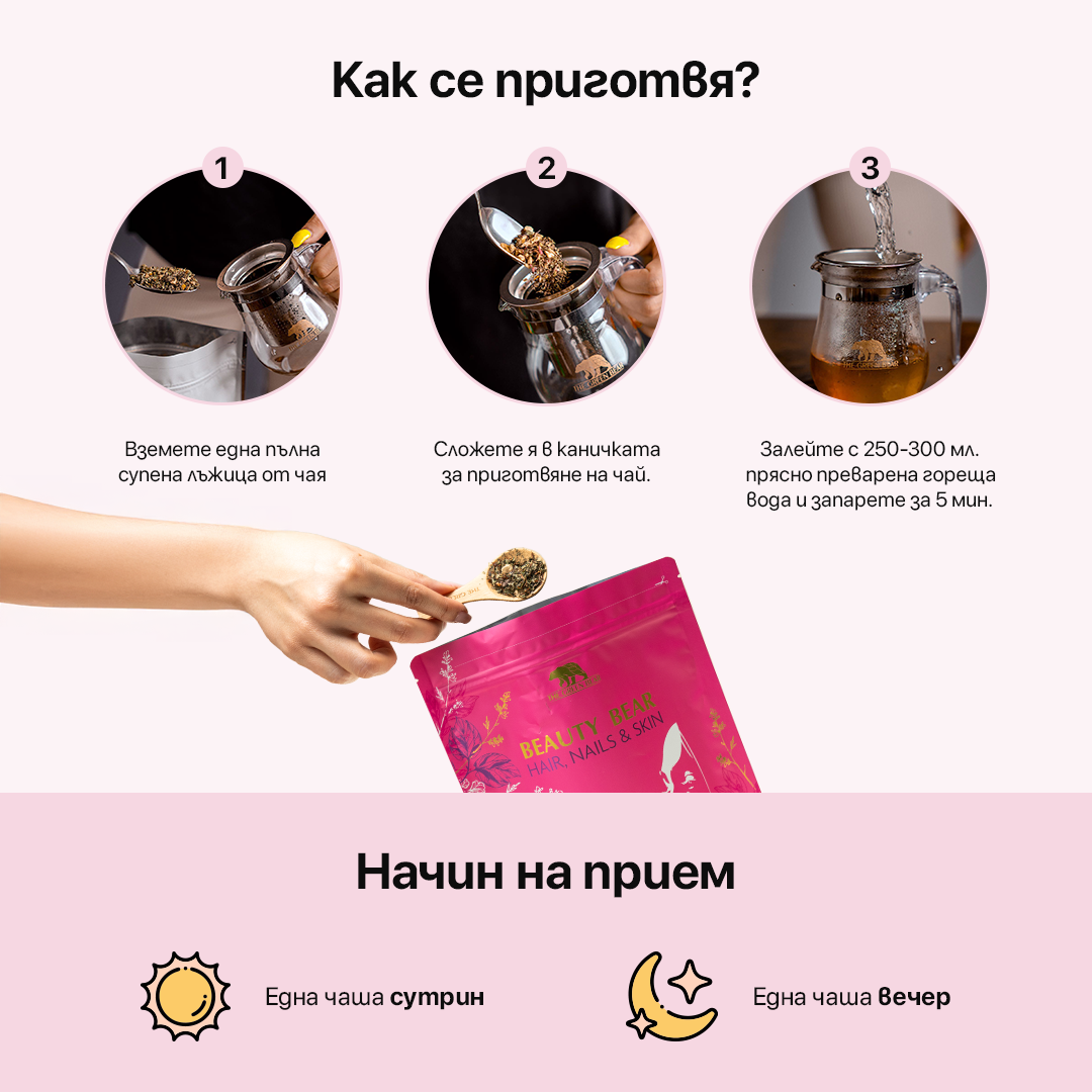 Чай за жени Beauty Bear – Skin & Hair Tea 160гр